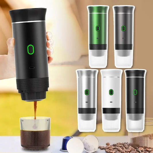Electric Portable Coffee Machine Portable Italian Espresso Machine for Car & Home 3-in-1 Capsule Powder Travel Coffee Maker