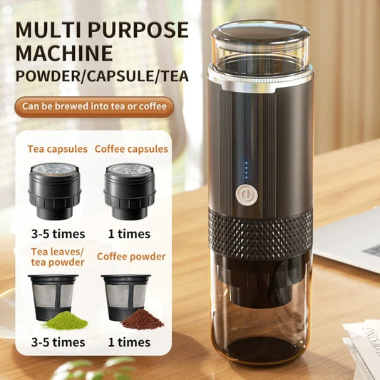 TINSOL Portable Coffee Maker Electric Capsule Grind Coffee Brewer is suitable for ground coffee and KCUP Capsule coffee capsules