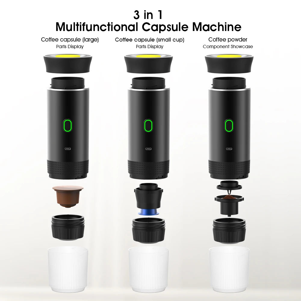 Multifunctional Cordless Automatic Heating Portable Coffee Machine Cold Brew Capsule Outdoor Portable Coffee Machine